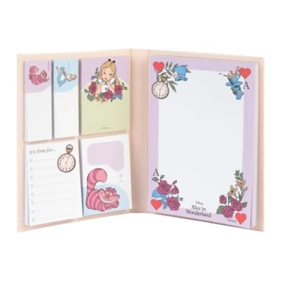 Afbeelding van Grupo Erik Disney zelfklevende notitieset, Alice in Wonderland, herpositioneerbaar notitieblok en notities, kantoormateriaal, kawaii schoolbenodigdheden, kantooraccessoires
