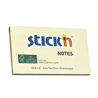 Afbeelding van Stick&#039;n Adhesive Notes 360 Graden Lijmrand Sticky Memoblok 76x127mm Blauw 100 Sheets