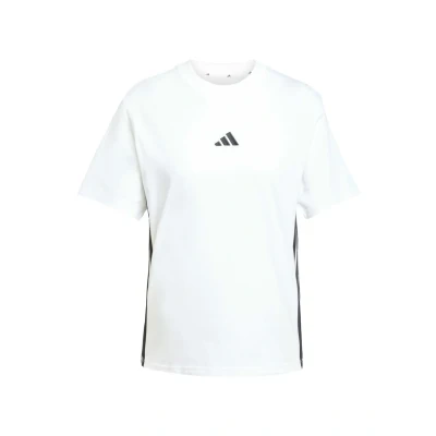 Afbeelding van adidas Sportswear Essentials Stripes Tshirt print White black, Dames, Maat: Medium, black