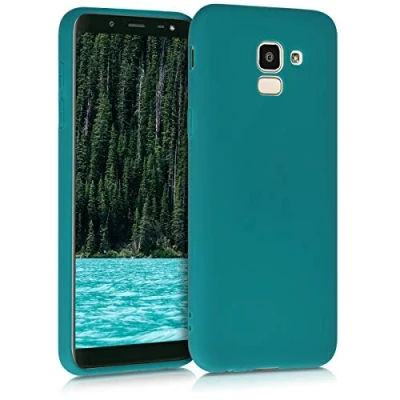 Afbeelding van kwmobile telefoonhoesje geschikt voor Samsung Galaxy J6 Hoesje smartphone Back cover in mat petrol