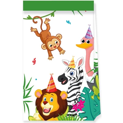 Afbeelding van Wefiesta Papieren zakjes jungle party (4 stuks)
