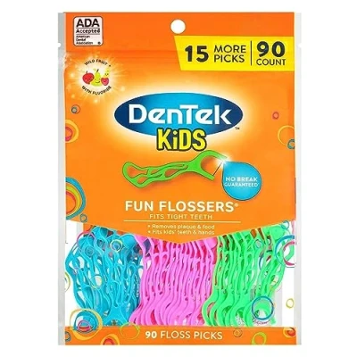 Afbeelding van DenTek Kids Fun Flossers Wild Fruit 90 Stuks