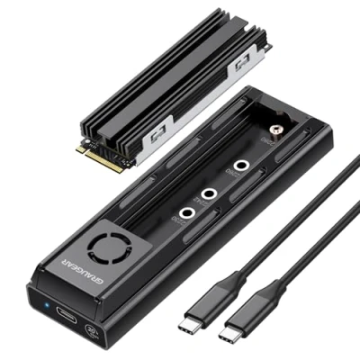 Afbeelding van GRAUGEAR 20 Gbps M.2 dockingstation voor NVMe/NGFF SSD, RTL9220 chipset alle USB 3.2 Gen2x2 Gbit/s, stille ventilator, zonder gereedschap