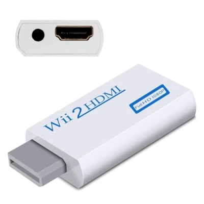 Afbeelding van INF Wii naar HDMI 720/1080P HD adapter met 3,5 mm audio uitgang, converter voor monitor, projector, tv (wit)
