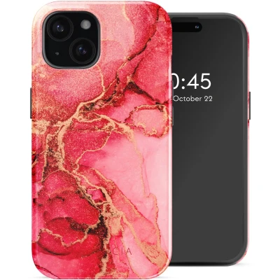 Afbeelding van Selencia Hoesje geschikt voor iPhone 15 Vivid Backcover MagSafe Rosy Marble