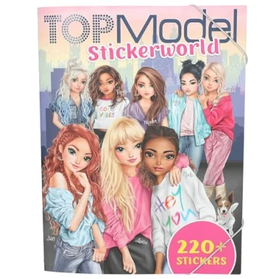 Image de Depesche 13423 TOPModel Stickerworld Livre 16 fonds détaillés et 6 pages d&#039;autocollants accessoires, multicolore, ca. 26 x 21 0,5 cm