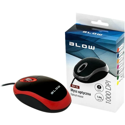 Afbeelding van Optische, bedrade muis WIRED MP 20 BLOW USB 1000 DPI rood