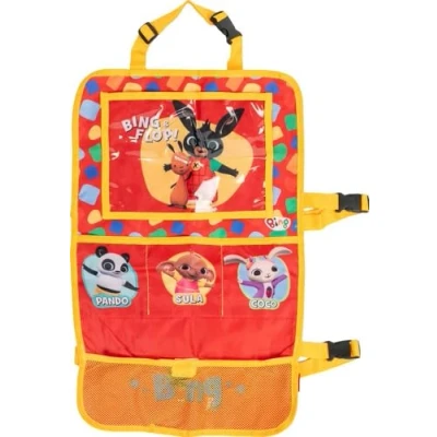Afbeelding van TataWay in viaggio si cresce Bing Stoelbeschermer voor tablet, auto organizer kinderen, rood, met Bing, Flop, Pando, Sula en Coco