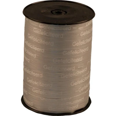 Afbeelding van Lint Gefeliciteerd Zilver 10 mm x 225 m Per rol