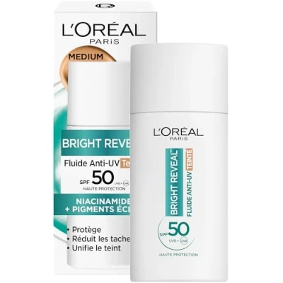 Afbeelding van L&#039;Oréal Paris Bright Reveal Anti UV Fluid SPF 50 Medium Niacinamide ml
