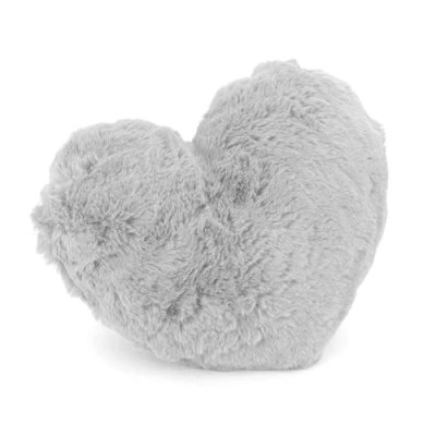 Afbeelding van heimtexland ® Typ901 Knuffelkussen in hartvorm XL flanel bont decoratief kussen 30 x 40 cm cadeau lichtgrijs