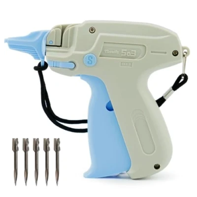 Afbeelding van Pokornys Banok 503S standaard etiketteerpistool met 5 reservenaalden pistool voor het aanbrengen van prijskaartjes op stoffen zoals jeans, handdoeken, dikke stoffen, lederwaren enz