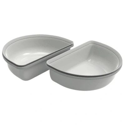 Afbeelding van Surefeed Set A 2 Halve Bakjes Voor Microchip Voerbak Connect 10.5x19.5x3.8 cm Kattenvoerbak Grijs