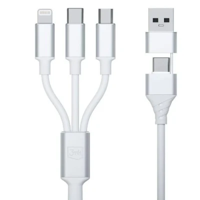 Afbeelding van 3MK 5903108541237 USB oplaadkabel Wit Met mini stekker