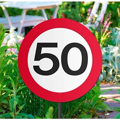 Afbeelding van Tuinbord 50 Jaar Verkeersbord