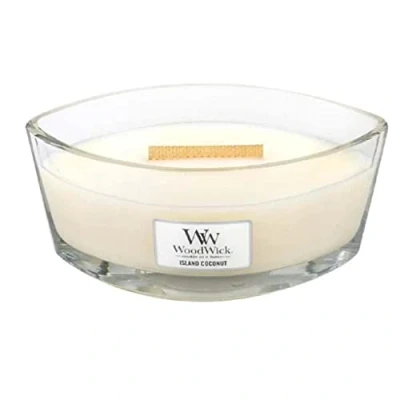 Image de Bougie Ellipse noix de coco Woodwick Blanc