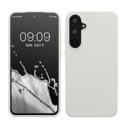 Afbeelding van kwmobile telefoonhoesje geschikt voor Samsung Galaxy A55 5G Hoesje met siliconen coating Smartphone case in mat wit