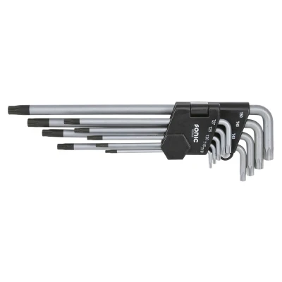 Afbeelding van SONIC 600902 Haakse schroevendraaierset T10, T15, T20, T25, T27, T30, T40, T45, T50 Chroom vanadium staal 9