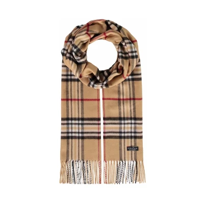 Afbeelding van FRAAS Cashmink® Scarf with Plaid Camel