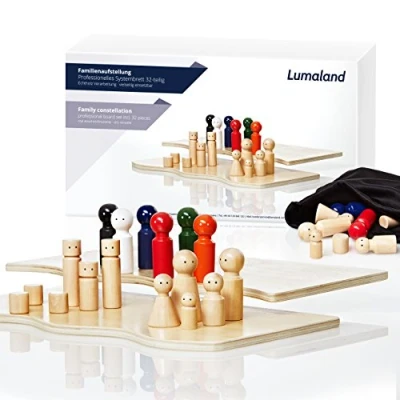 Afbeelding van Lumaland systemische / familie opstellingen van houten figuren familiesysteem 32 onderdelen hout