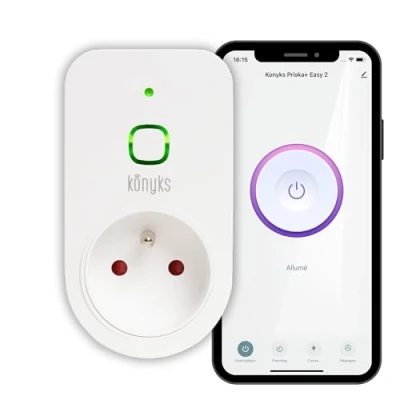 Image de Prise connectée WiFi &amp; Bluetooth Konyks Priska+ Easy 16A avec compteur installation facile compatible Alexa et Google Home