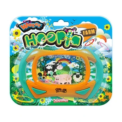 Afbeelding van Water Hoopla Deluxebase Boerderij. Retro mechanisch waterspel. Draagbaar arcadespel met ringwerpen voor kinderen en volwassenen