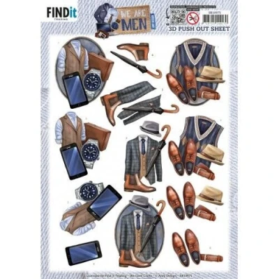 Afbeelding van 3D Push Out Amy Design We Are Men Clothes