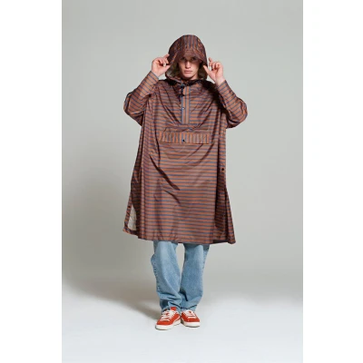 Afbeelding van Rainkiss Breton Regenponcho Brown Blue Bruin Regenkleding &amp; Laarzen