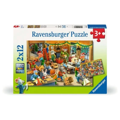 Afbeelding van Kinderpuzzle 2x12 Teile Weihnachtswerkstatt