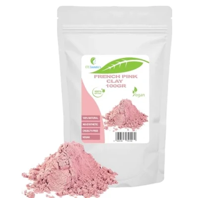 Afbeelding van Franse roze klei 100 g doe het zelf gezichtsmaskers, lichaamsmasker, haarmasker, zachte peelings en scrubs, zeep, anti aging huidversteviging