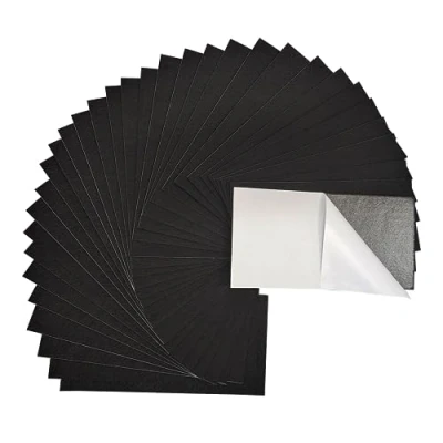Afbeelding van 33 vellen vilt, zelfklevend, 10 x 20 cm, verschillende kleuren, voor knutselen, naaien, schoolprojecten, zwart