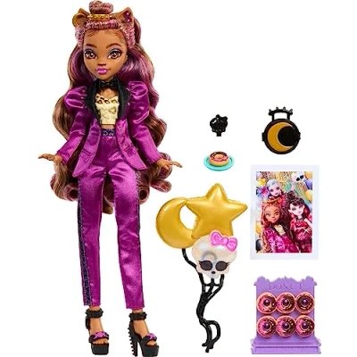 Afbeelding van Monster High Clawdeen Wolf Ball Party Fashion pop met thema accessoires zoals ballonnen