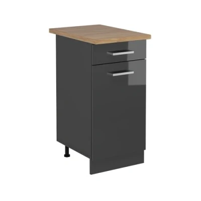 Afbeelding van Vicco Keukenonderkast R Line, Antraciet Hoogglans/Antraciet, 40 cm , WB Eik