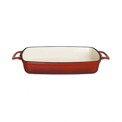Afbeelding van Vogue rechthoekige gietijzeren ovenschaal rood 2,8L