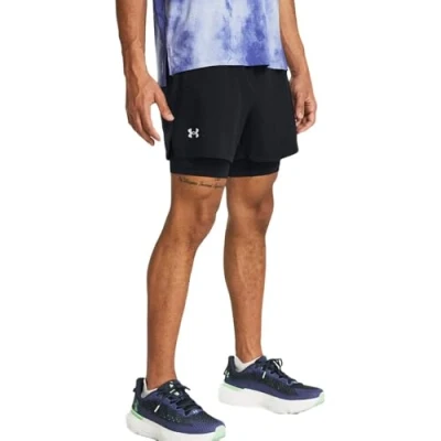 Afbeelding van Under Armour Launch Shorts 2IN1 Korte broeken, Heren, Maat: XL, black reflective
