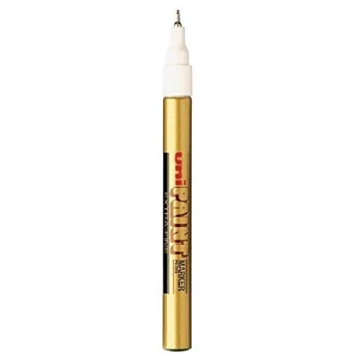Afbeelding van Uni Ball Colour PX 203 Marker, fijne punt, 0,8 mm, voor het beschrijven op metaal, glas en hout, Confezione da 1 Gold