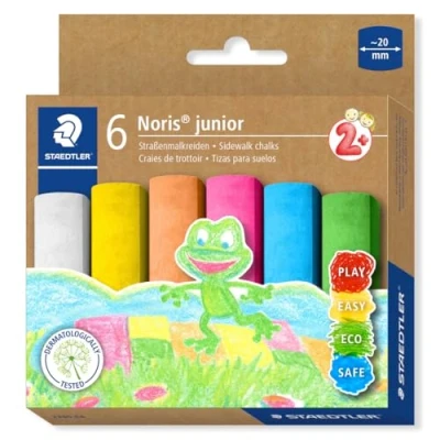 Afbeelding van STAEDTLER Noris Junior 2365 C6 Outdoorkrijt, wasbaar, verschillende kleuren, 6 stuks