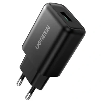 Afbeelding van UGREEN Snellader QC 3.0 18W voor telefoon/tablet Zwart