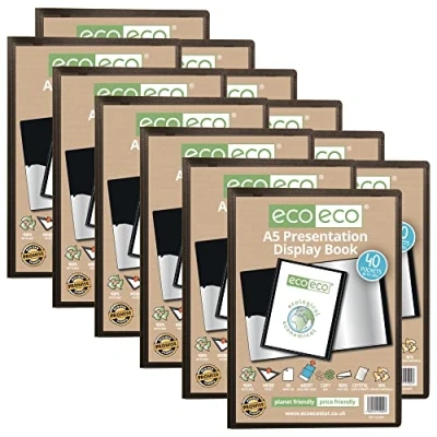 Afbeelding van Eco Eco, A5 50% gerecycled, 40 zakken, kleur zwart, presentatie van het boek (verpakking 12 stuks)