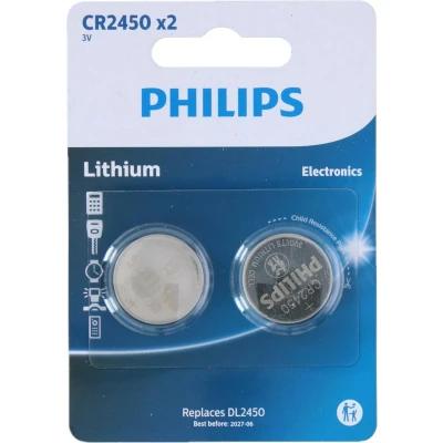 Afbeelding van Philips knoopcelbatterijen CR2450 2x stuks