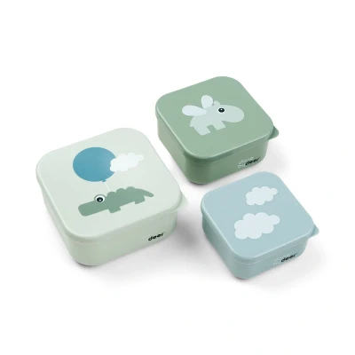 Afbeelding van Done By Deer Snackbox Happy Clouds Green 3st