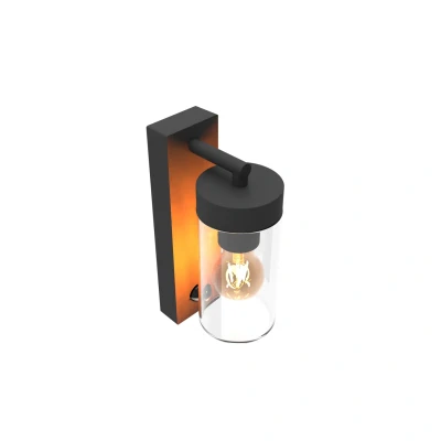 Afbeelding van Calex LED Wandlamp Perugia E27 IP44 Spatwaterdicht Zwart Bewegingssensor Aluminium Industrieel Modern