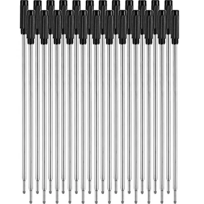 Afbeelding van 24 stuks navulbare balpenvullingen, glad, 11,6 cm, 1 mm, middelste punt (zwart)