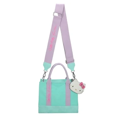 Afbeelding van Fritzi aus Preußen Schoudertas Handtas Izzy09 Canvas Hello Kitty Shopper Pool Cat Turquoise