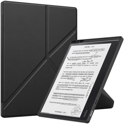 Afbeelding van imoshion Ereader Cover / Hoesje Geschikt voor Kobo Elipsa 2E Origami Bookcase e reader Zwart