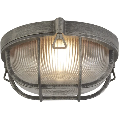 Afbeelding van Scheepslamp Porto rond, zwart zilver