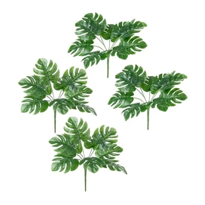 Afbeelding van PASCH® Kunstplanten zoals echte planten in hoogglans keramische potten Kunstmatige potplanten (Monstera zonder pot (4 stuks), 25 cm