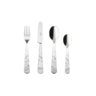Afbeelding van Villeroy &amp; Boch Walk Like An Elephant Kinderbestek 4 delig Zilver