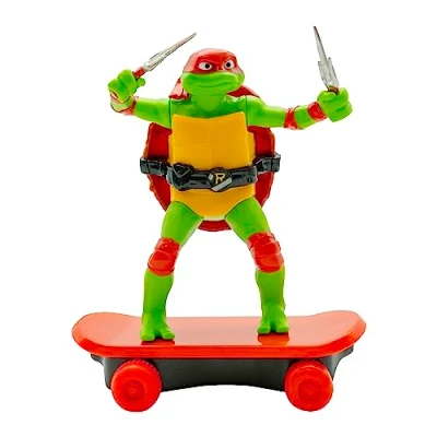 Afbeelding van TMNT Ninja Turtles Sewer Shredders Raphael op Skate met terugslag en Combat Modality. Movie Style