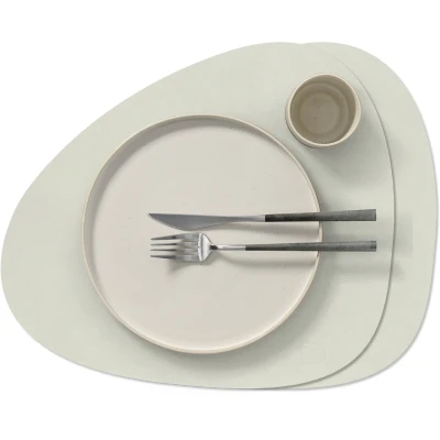 Afbeelding van LIND DNA Placemats Nupo Leer Linen Curved 44 x 37 cm 2 Stuks